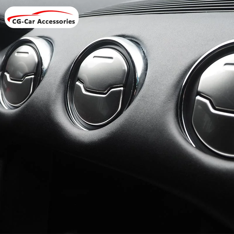 

Stainless steel car dashboard panel modified central air outlet decorative stickers For Ford Mustang 15-18 interior accessories