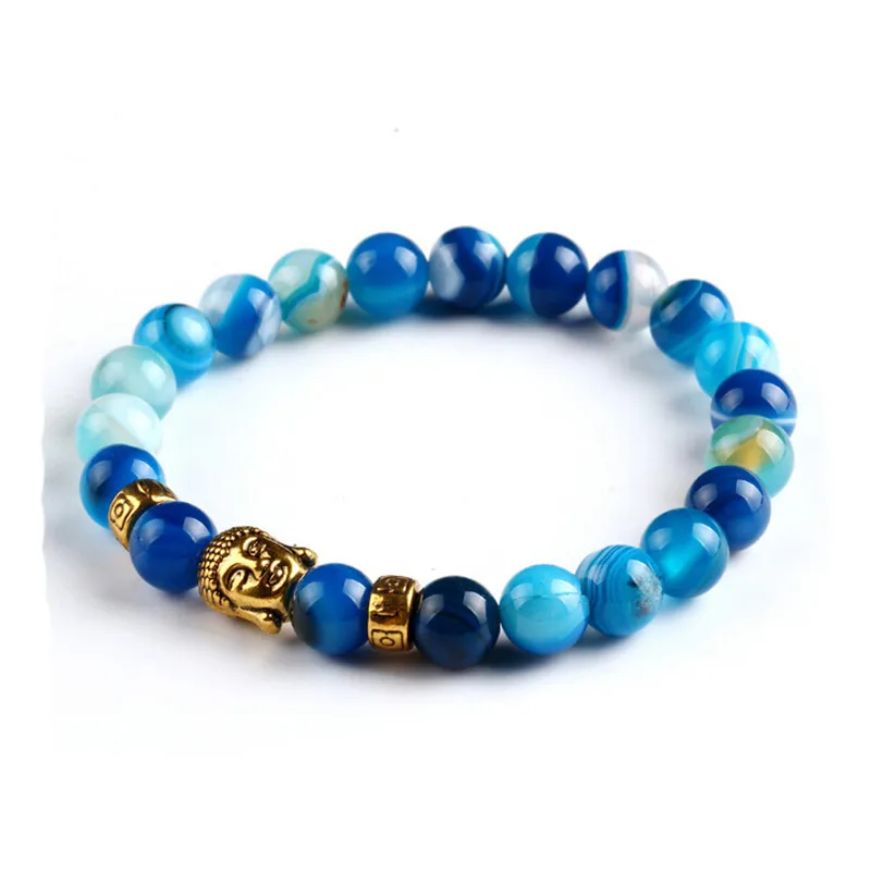 

Lava Stone Onyx Bead Buddha Bracelet Gold Buddha Jewelry Black Yoga bracelets Men Women Fashion Jewelry