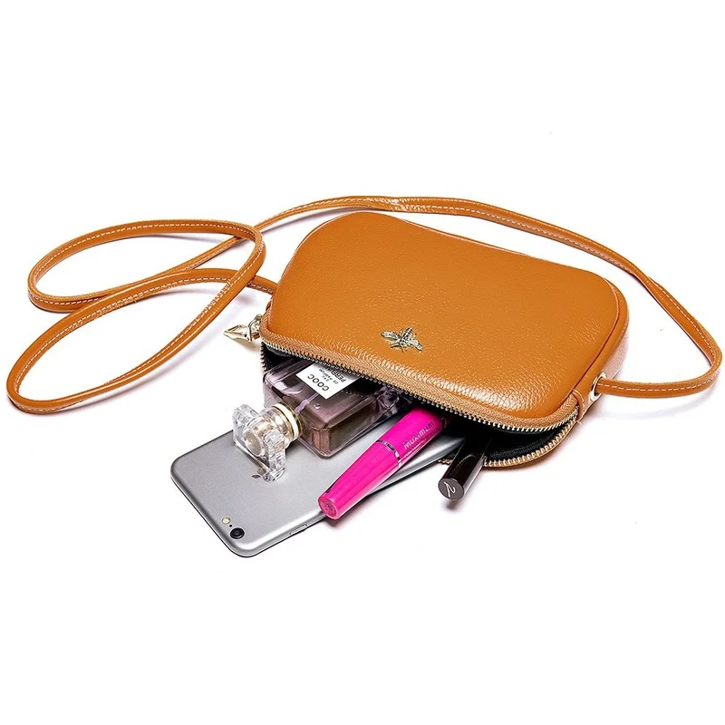 

2021new leather womanbagsmall square bag simple and fashionable shoulder bag diagonally across the toe-layer cowhide women's bag