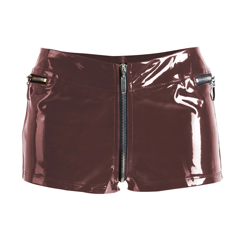 Женские туфли из блестящей кожи короткие штаны Соблазнительные шорты низкой