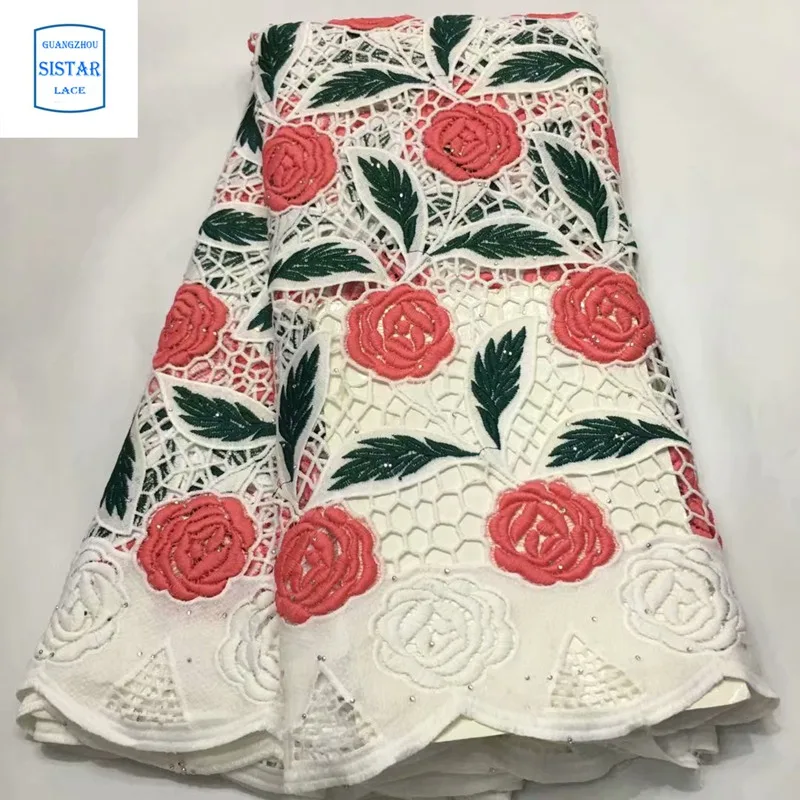 Nigerian Cord Lace Fabric Embroidery 2020 High Quality Blue African Cotton for Wedding Dress | Аксессуары для одежды