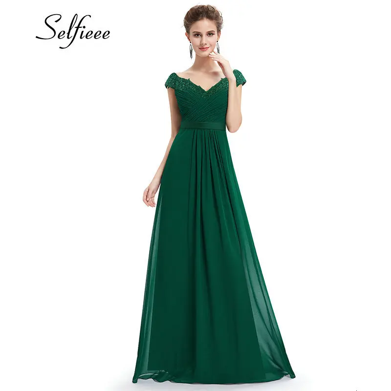 Women Summer Dress Plus Size Elegant A Line V Neck Off Shoulder Long Chiffon Appliques Lace Party Dress Vestidos Robe Femme