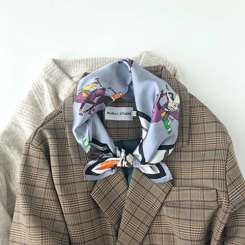 Женский 100% шелковый шарф квадратный шейный платок шарфы для волос 2020 платки и