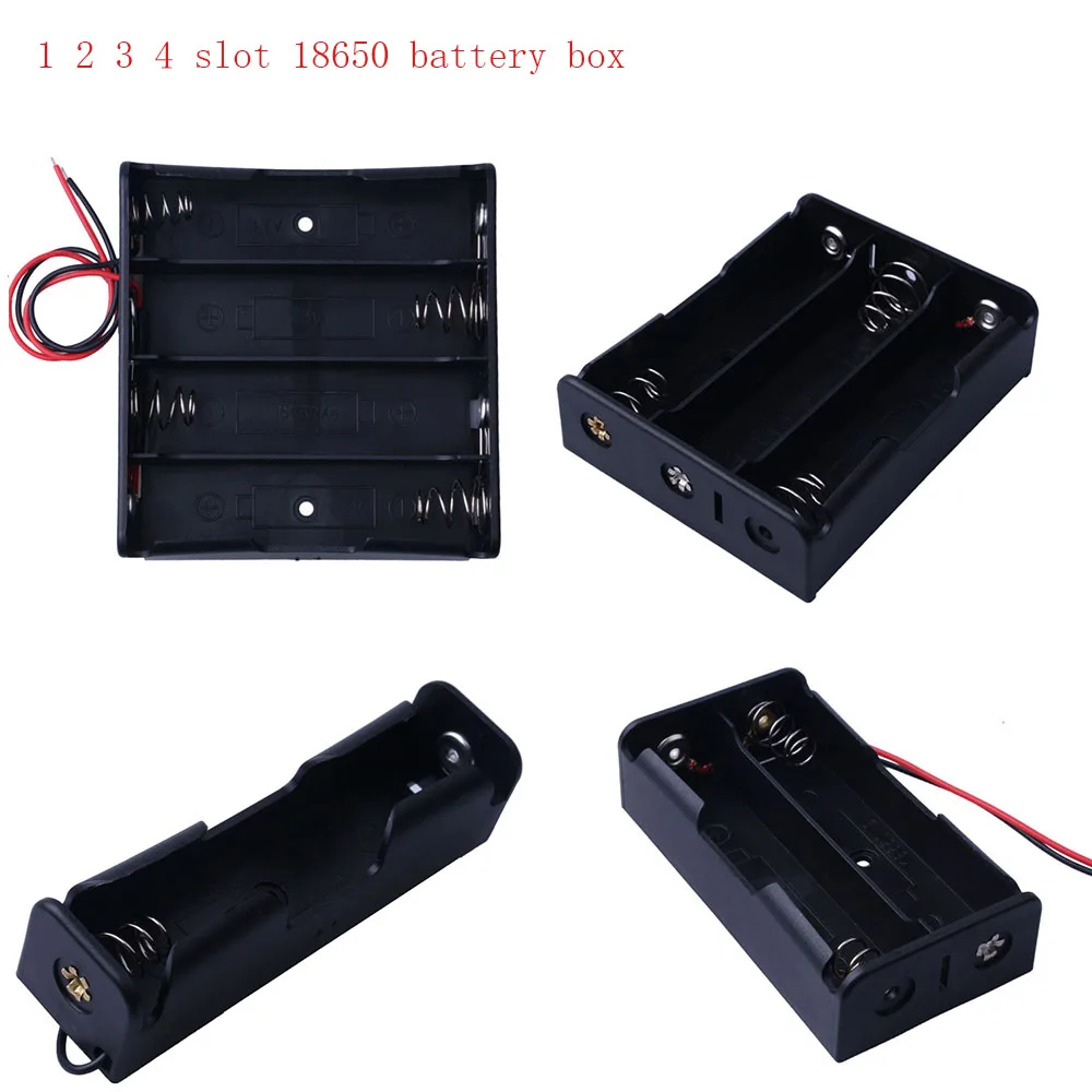 Hot 18650 Power Bank Cases 1 2 3 4 Slot Battery Holder Storage Box Case Batteries Container With Wire Lead |