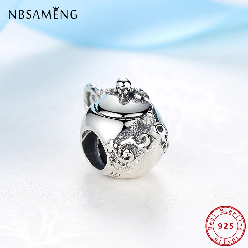 Оригинал 100% Стерлинговое Серебро 925 пробы Подвески из бисера винтажные цветочные