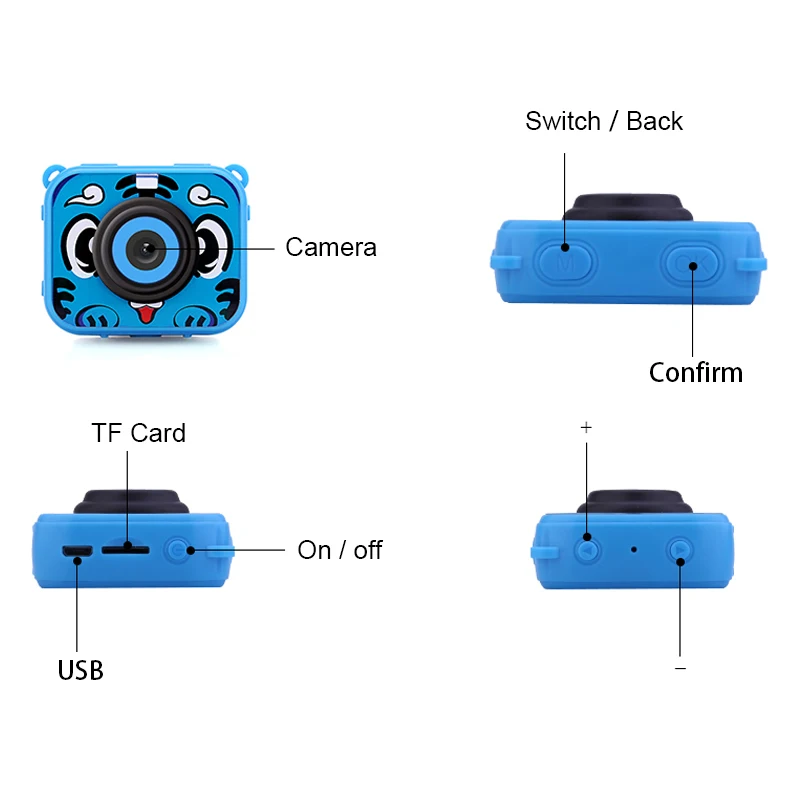 NewChildren Mini Camera 2.0 inch Screen Digital Camera for Children Birthday Gift Waterproof 1080P Projection Video Photo Camera