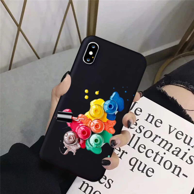 JAMULAR 3D Finger Nail Paint Color Printed Phone Case For iPhone SE 2020 7 11 Pro XS MAX XR X 8 6Plus Soft Silicone Cover Fundas | Мобильные