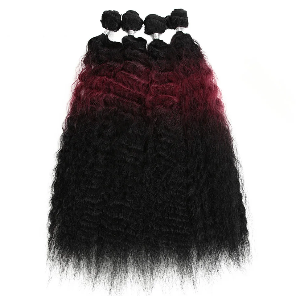 

Nature Hair Loose Wave Curly Hair Bundles 4Pcs/Lot 26Inch Ombre 613 White Soft Synthetic Hair Bundles Weave Long Hair Extensions