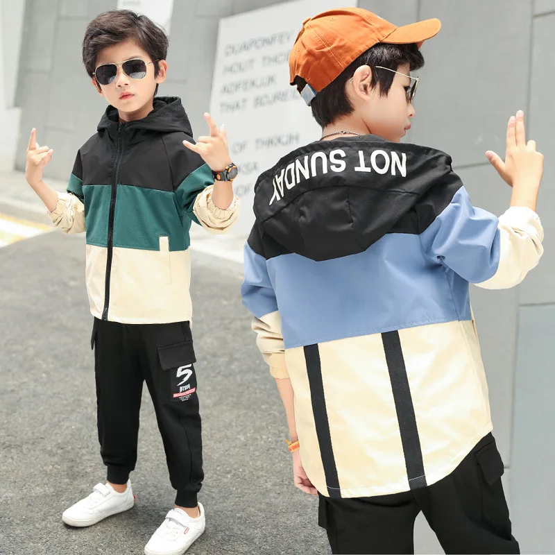 Одежда для мальчиков Новинка Детский костюм с длинным рукавом подходящие цвета