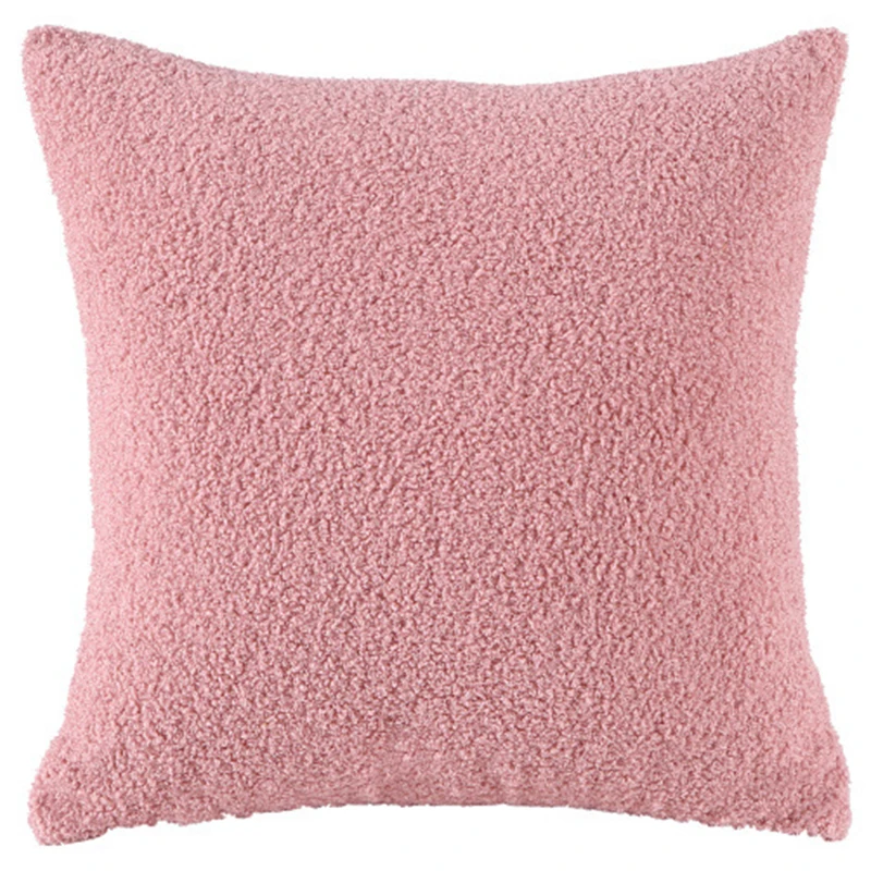 

New Plush Pillow Case Solid Color Square Sofa Cushion Cover Simplicity Decorative Pillow Cover Modern Style Home Decoration