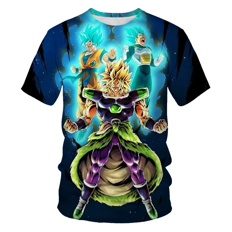 

2021 new dragon ball theme top fashion cartoon Japanese cartoon handsome men's T-shirt anime 3DT shirt boy summer clothes