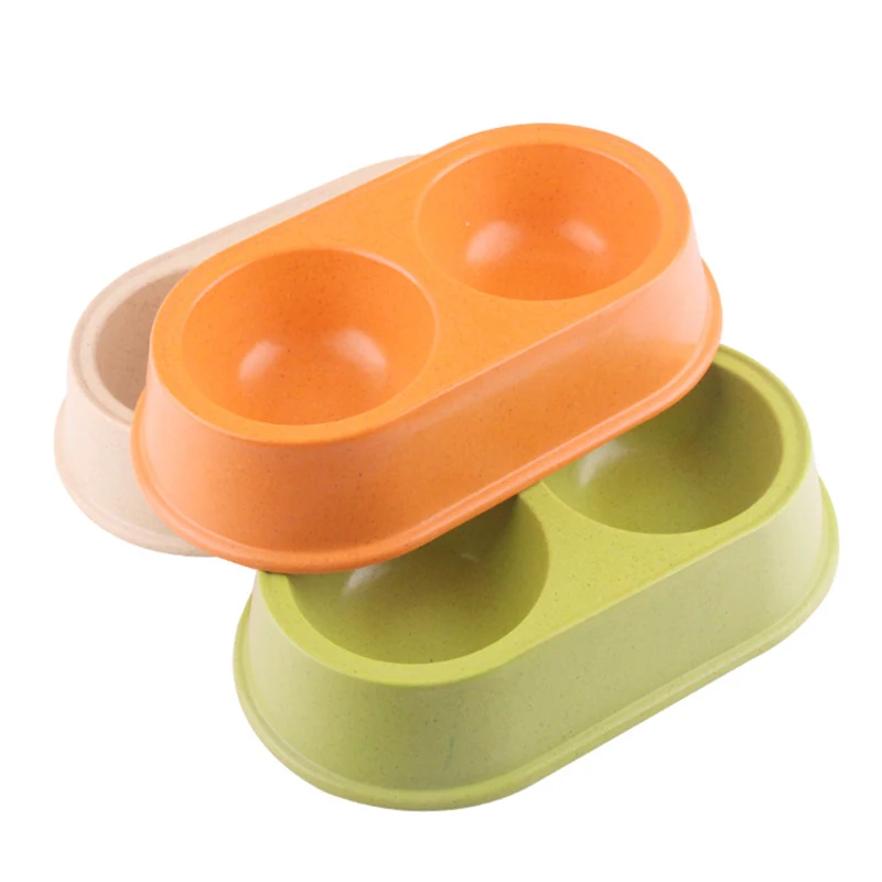 

1 PC New Food Bowls Dog Feeding Portable Pet Bowls Puppy Feeding Supplies Durable Water Drinking Double Pet Bowl Bamboo Fiber