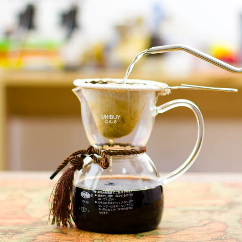 MICCK прочные многоразовые хлопковые фланелевые фильтры воронка фильтр для кофе