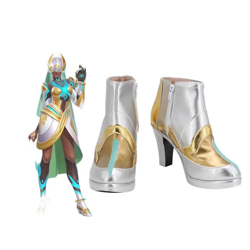 Сапоги унисекс, на высоком каблуке, серебристые, любой размер Сапоги унисекс, на высоком каблуке, серебристые, любой размер