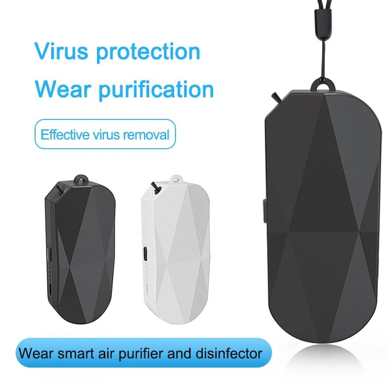 2 упаковки Персональный переносной очиститель воздуха с УФ-лампой ожерелье Мини