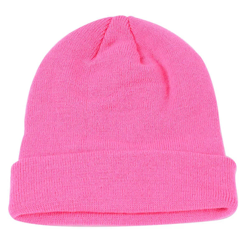 BUTTERMERE Skullies Beanies зимняя шапка для мужчин и женщин корейская мода теплая однотонная оранжевая желтая красная синяя черная Повседневная вязаная шапка - Цвет: pink