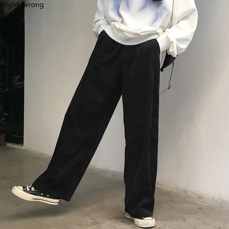 Эластичный пояс уличная одежда тонкий вельветовый карман свободные прямые