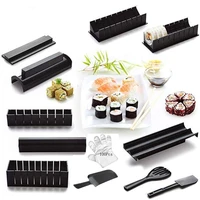 sushi maker 12 pieces kit plastic sushi set of tools kitchen toolssushi setsushi moldrice ball cake roll mold