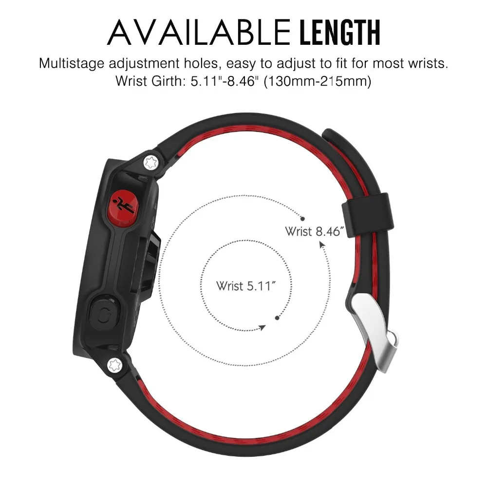 Мягкий силиконовый сменный ремешок для часов Garmin Forerunner 230 235 220 620 630 735 Smartwatch для занятий спортом на открытом воздухе