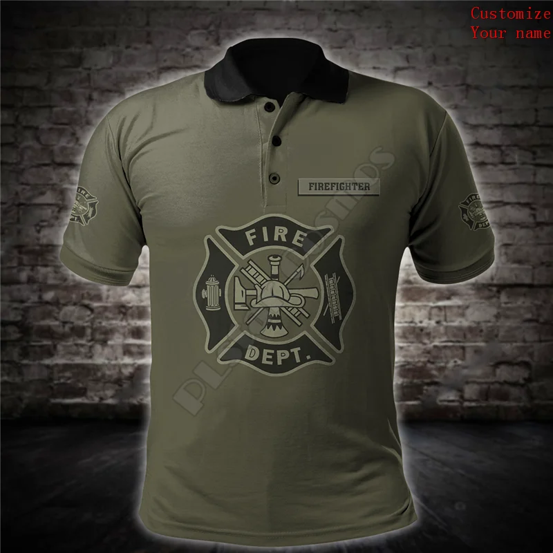 

Hawaii Polo Shirt Customize Name Firefighter 3D All Over Printed Polo Shirt Men for Women Short Sleeve Summer T-shirt 02