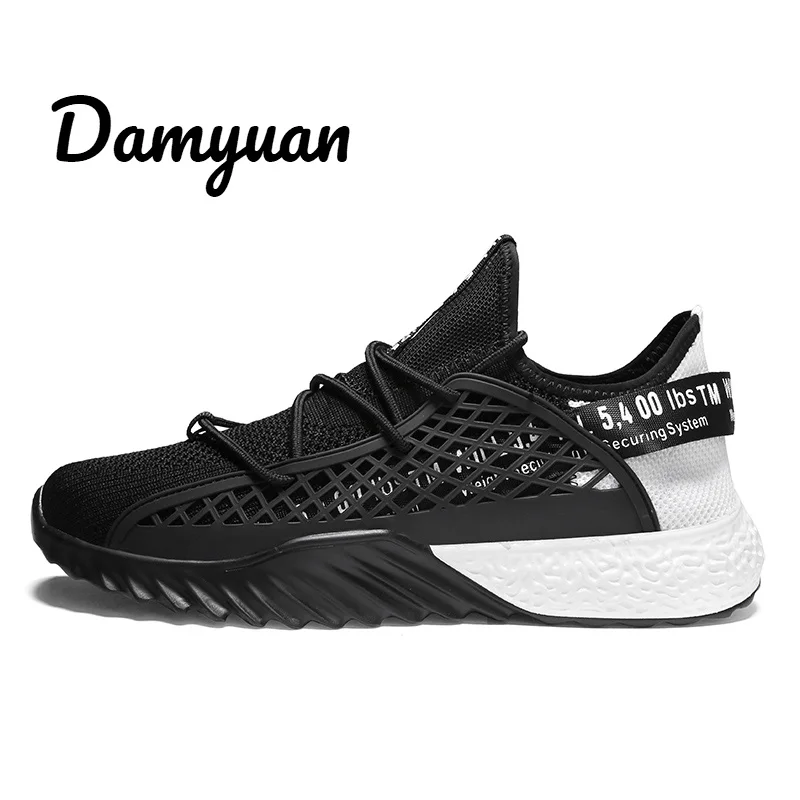 Black White Damyuan/ г. Новая Осенняя модная мужская комфортная дышащая повседневная Легкая спортивная обувь из некожи, размер 48 46 - Цвет: Black White
