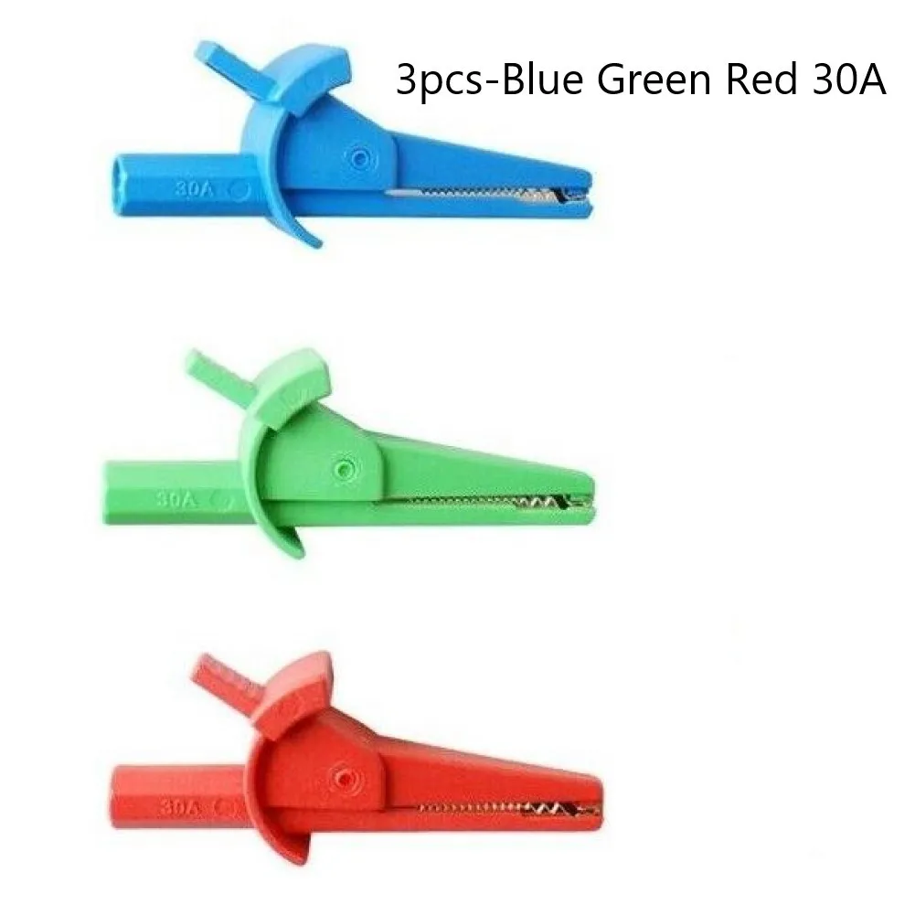 

30A Alligator Clip 3pcs Car Test For Multi-color Test Lead Tool Universal