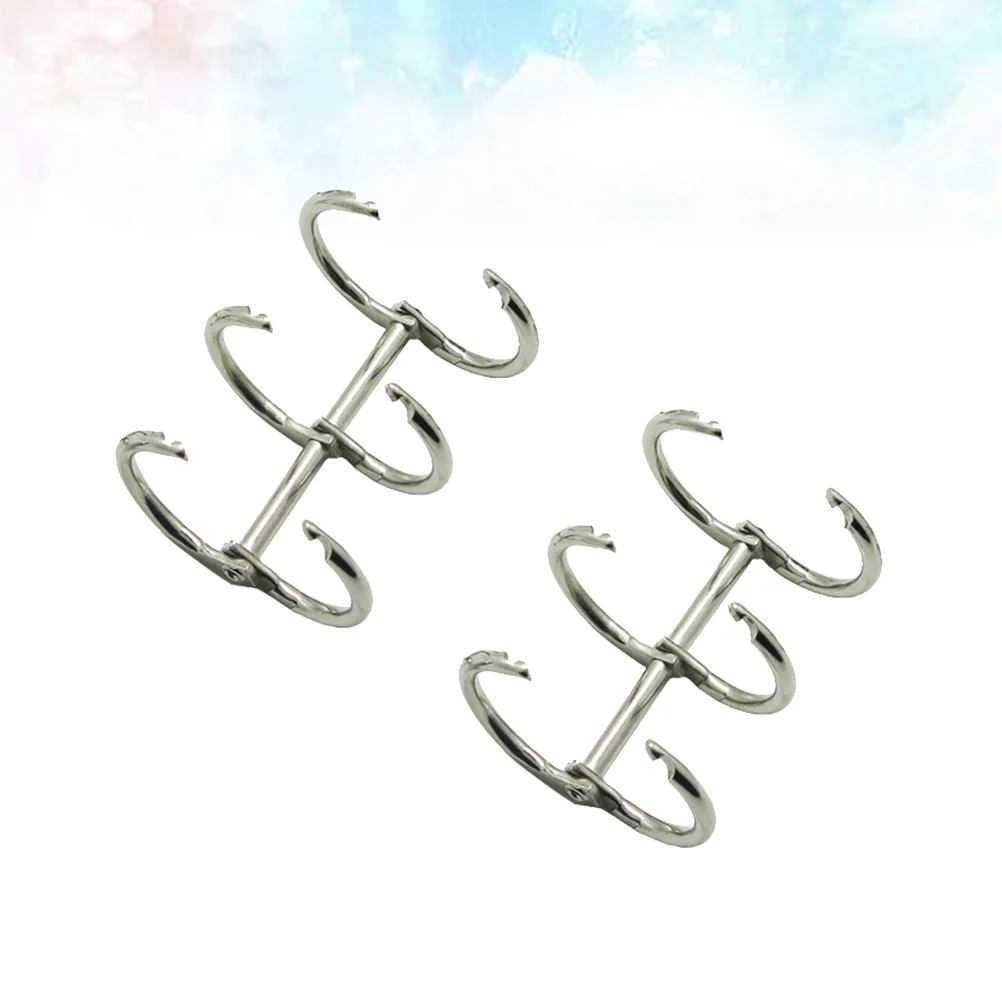 

6 Pcs 20mm 3-Ring Metal Silver Loose-Leaf Hinged Rings Scrapbooking Book Binder Rings for Diary Photo Album Binding
