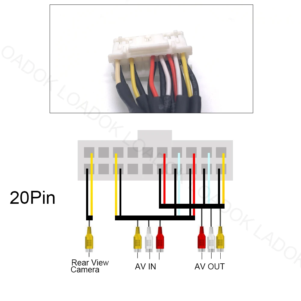 Universal 20 Pin Car Android DVD CD Navigation Radio 7 RCA Audio Out Video CCD In Wiring Harness Connector Adapter Cable | Автомобили и