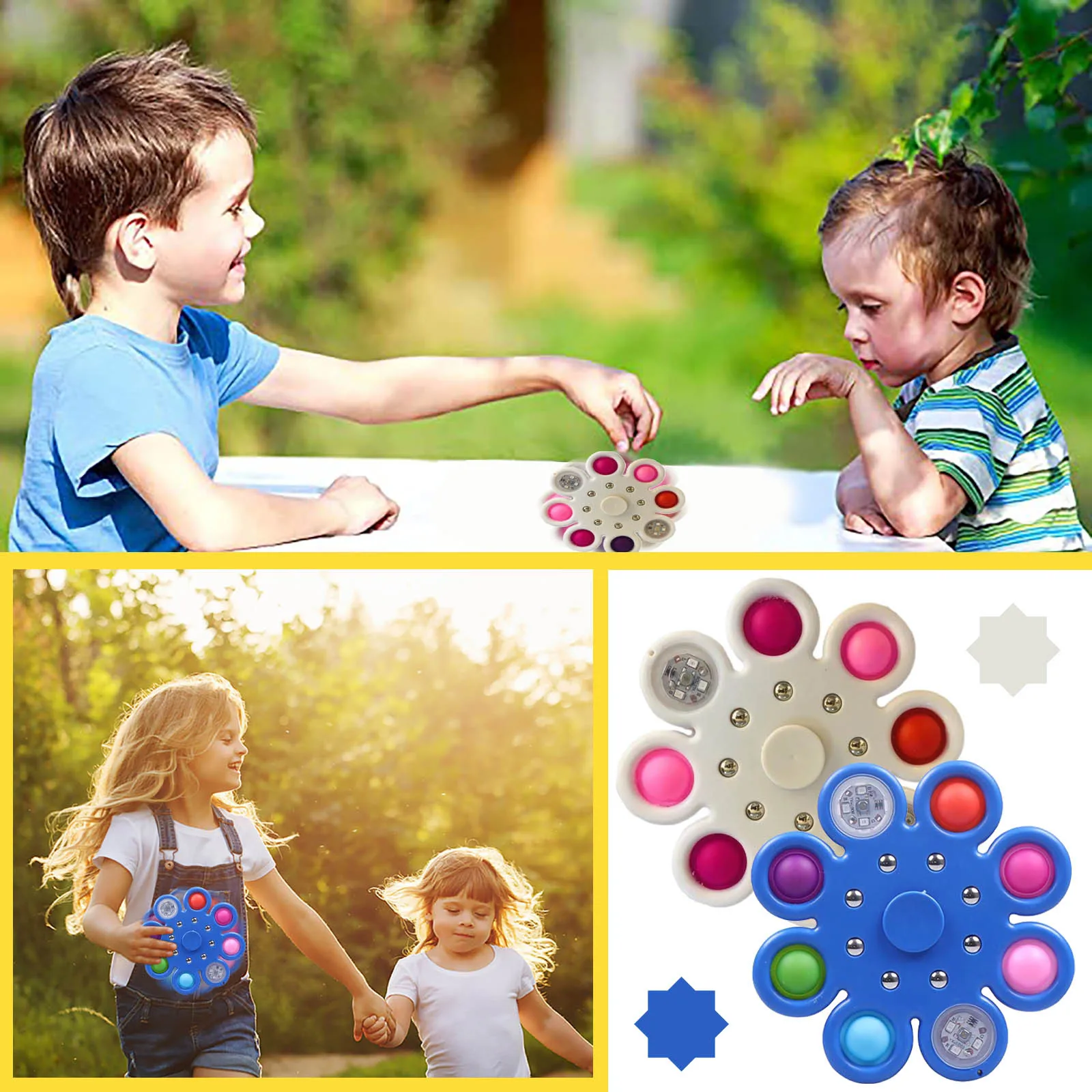 

Rotation Dimple Sensory Toy Silicone Gamepad Flipping Board Fidget Toy（With LED） sensory fidget toys set free shipping