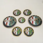 1-7 шт. Золотая Автомобильная эмблема ALFA ROMEO колпачки на колеса Передний колпачок бейдж наклейка на багажник стильный 2x74 мм, 4x50 мм, 1x40 мм