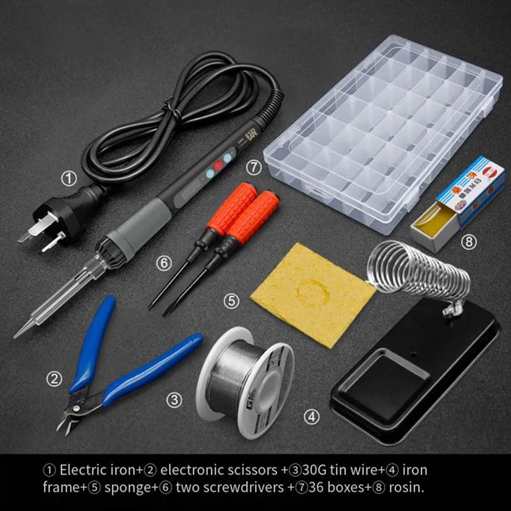 

Digital Electric Soldering Iron Internal Heating Silicone Sleeve Triangle Plug