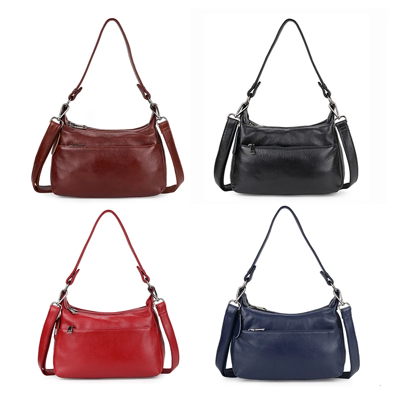 

High Quality Women Shoulder Bag 100% Genuine Leather Elegant Tote Handbag Fashion Female Messenger Bags Classic