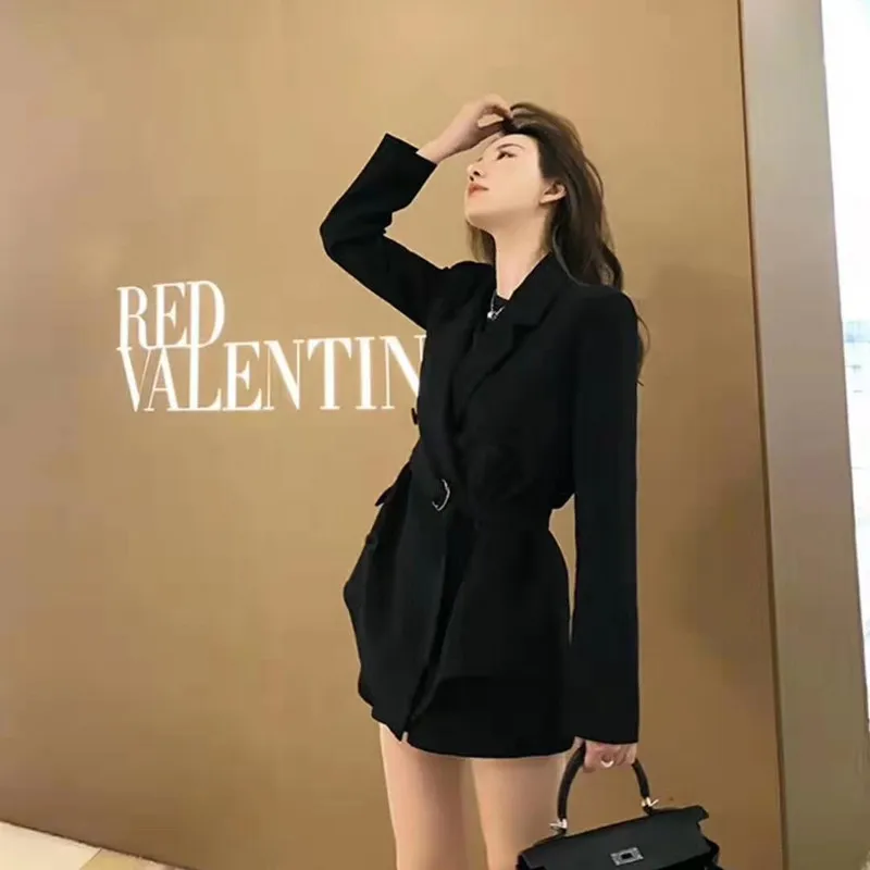 Новый винтажный элегантный женский Блейзер двубортный небольшой костюм