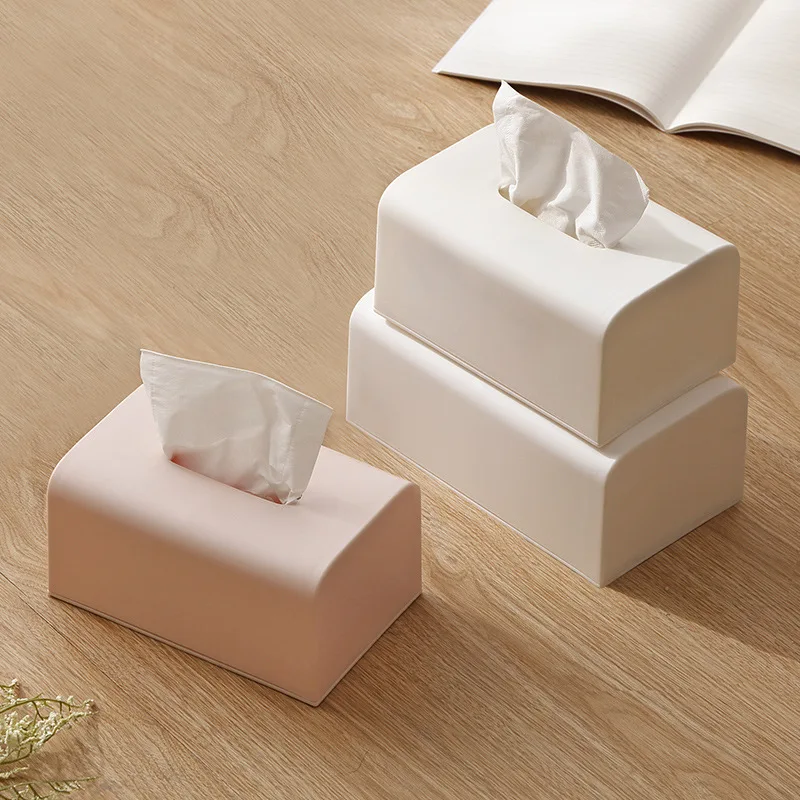 

Simple Arc Surface Tissue Boxes Plastic Decor Office Table Accessories Car Hotel Dinning Room Home Napkins Paper Towel Holder