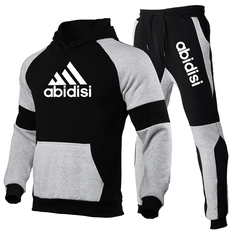 

2021Casual Tracksuit Men 2 Pieces Sets Hooded Sweatshirts Spring Men's Clothes Pullover Hoodies Pants Suit print Men's Hoodie