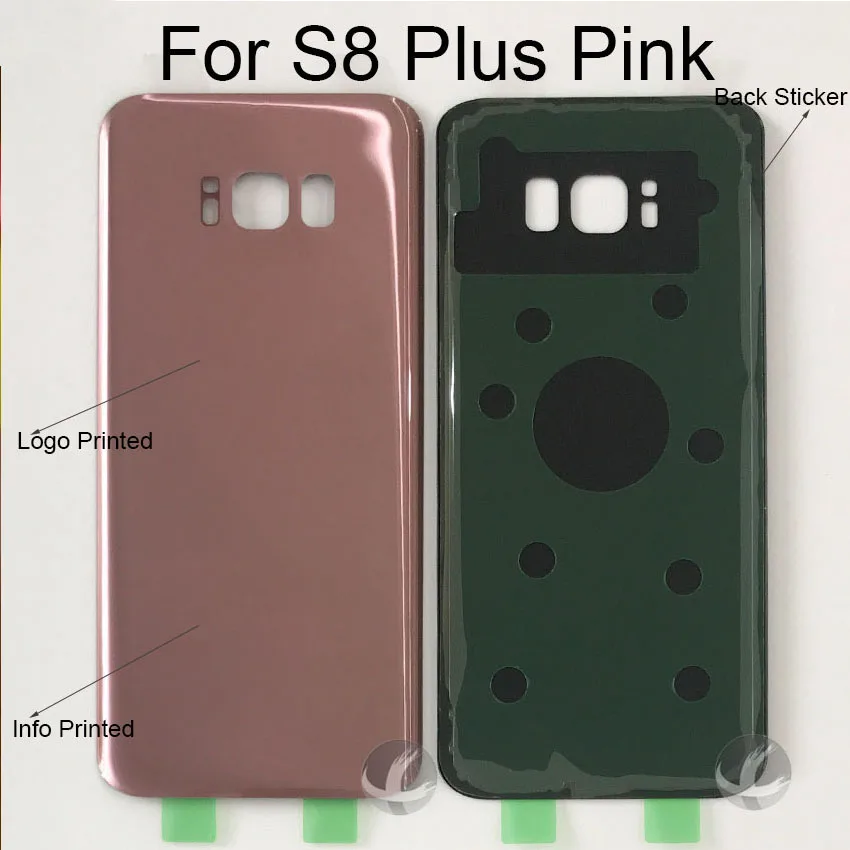 Back Glass Housing + Adhesive For Samsung Galaxy S8 Plus Rear Panel Plate Battery Cover Lid With Logo | Мобильные телефоны и