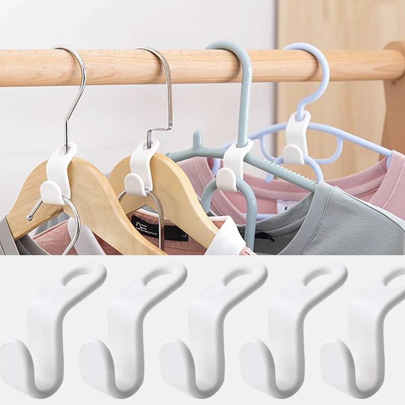 

6/12/24Pcs Linking Hooks for Hanger Wardrobe Closet Organizer Connect Hooks Rails Storage Hook home Bedroom Clothes Organzier