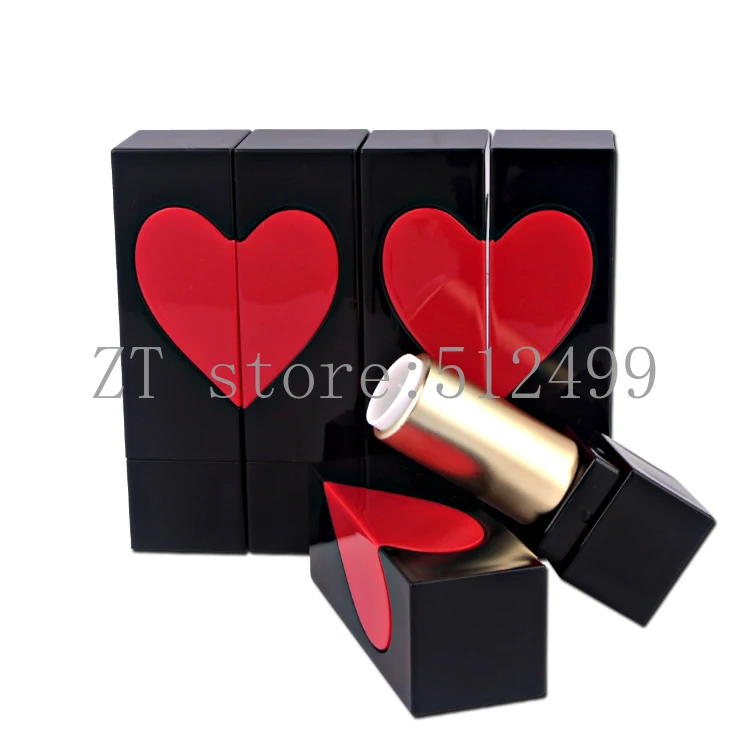 

5/10/20/50/70pcs/lot New DIY High-grade Mini Empty Red Heart Black Square Lipstick Tube Handmade Lip Balm Tubes Gloss Containers
