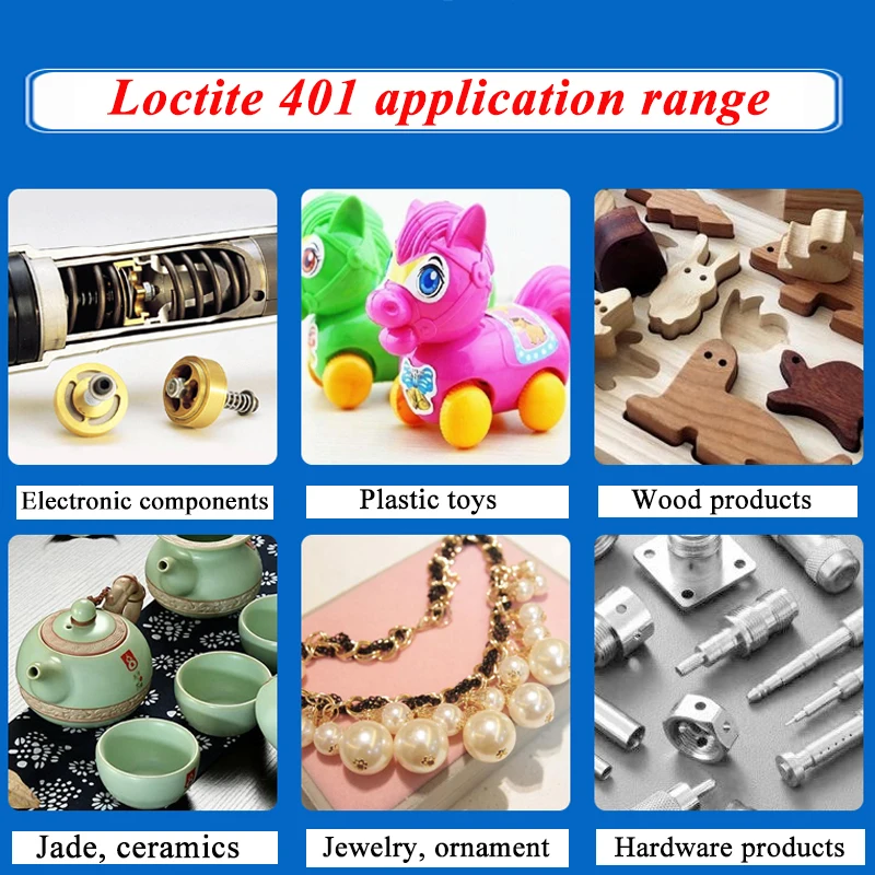 Прочный многоцелевой ремонт Loctite 401 супер клей мгновенный самоклеящийся 20 г -