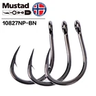 Рыболовный крючок Mustad для Глубоководной Рыбалки, рыболовные крючки, 1 #-120 #,10827NP-BN