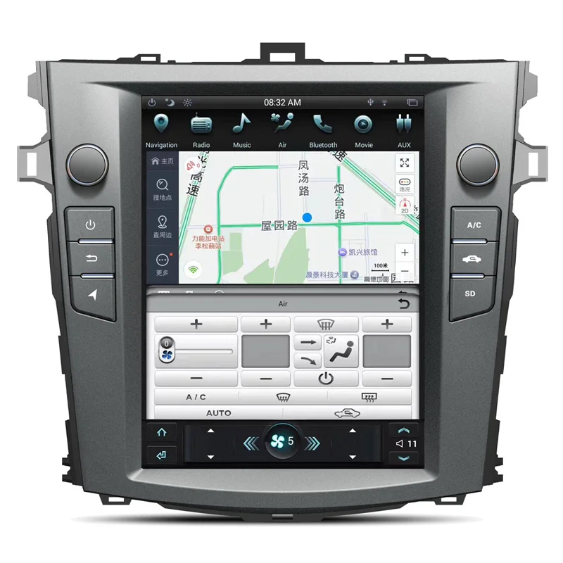 10," Tesla стиль Android 9,0 автомобильный dvd-плеер стерео комплект с gps-навигатором для Toyota Corolla 2007-2013 Satnav мультимедиа аудио