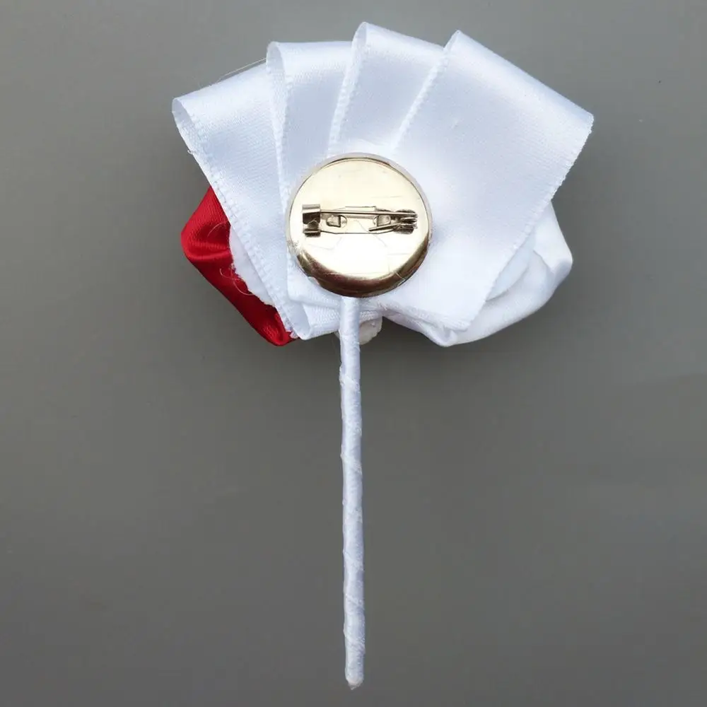 Романтические Белые Бордовые поддельные розы ширина цветок жениха бутоньерка