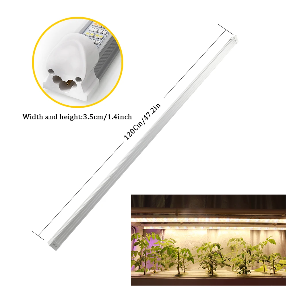 3Pcs Led Grow Light Tube 120CM Full Spectrum Warm Light Growing Fitolamp For Indoor Plants Seeding Growth Light Grow Tent