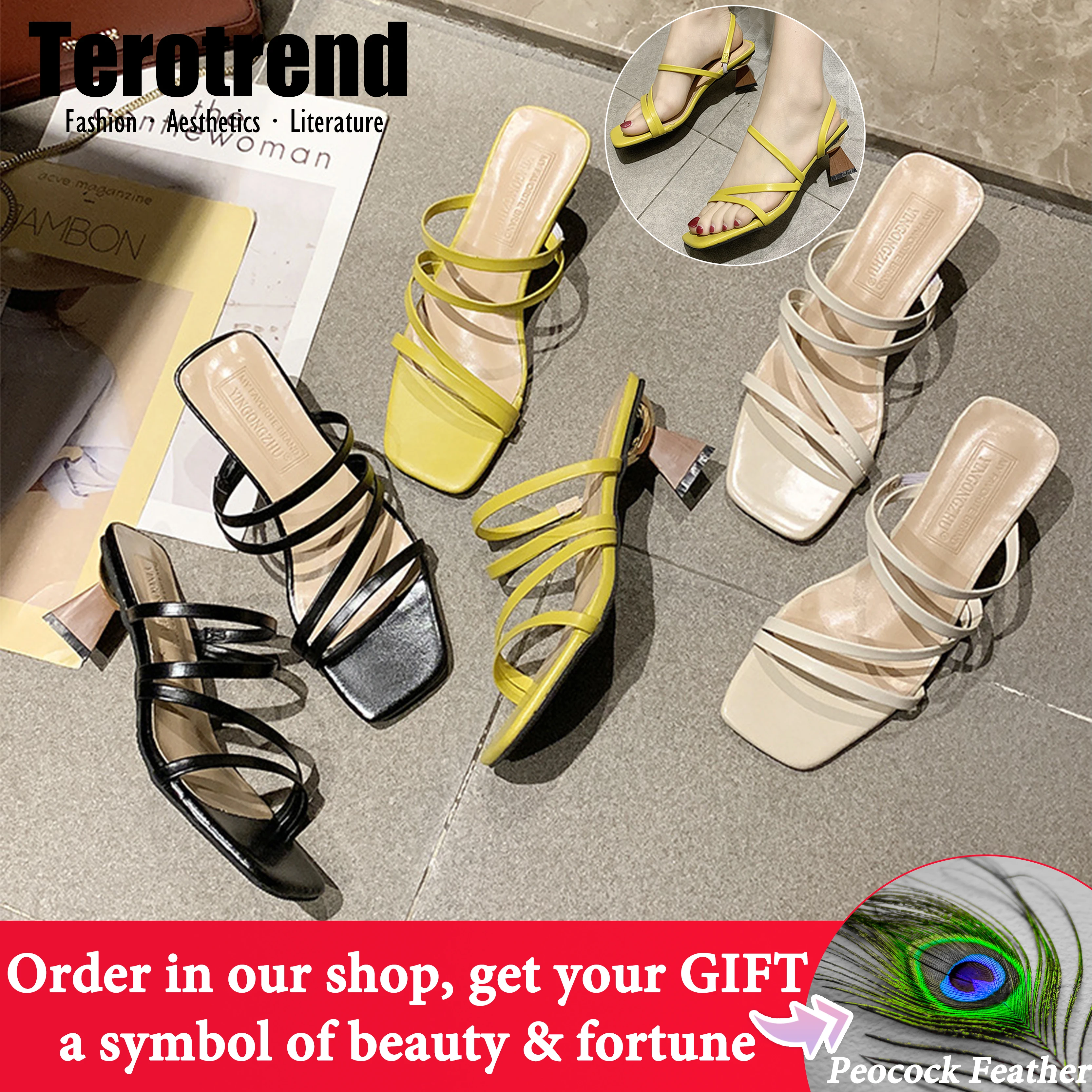 Женские сандалии на квадратном каблуке 5 см белые черные желтые летние