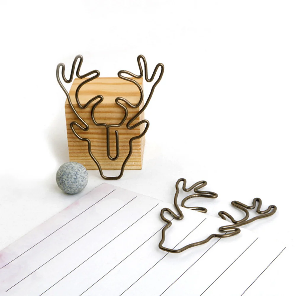 

20PCS Vintage Color Large Size Metal Elk Deer Head Shape Fresh Style Paper Clip
