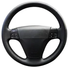Чехол на руль для Volvo S40 2006-2012 V50 2005-2011, автомобильные аксессуары, Кожаная оплетка из микрофибры на руль, чехол