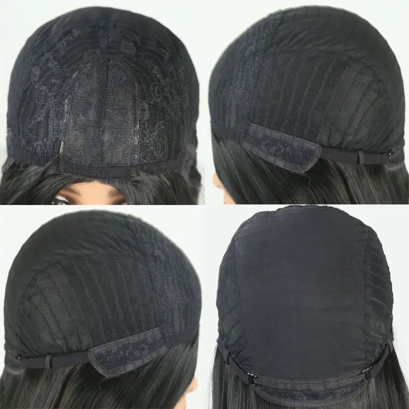 

JOY&BEAUTY Long Straight Wig Mixed Black and Brown Color Synthetic Wigs High Temperature Fiber For Black White Women