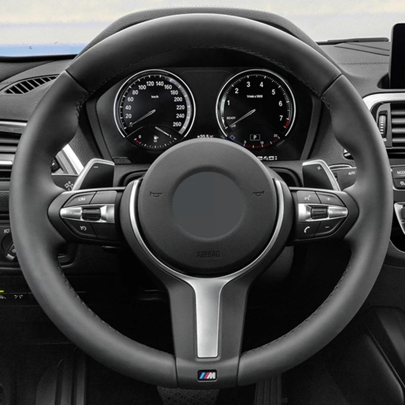 DKCEIS Hand-stitched Black Soft Suede Steering Wheel Cover for BMW M Sport F30 F31 F34 F11 F10 F07 F45 F46 F22 F23 M235i M240i | Автомобили