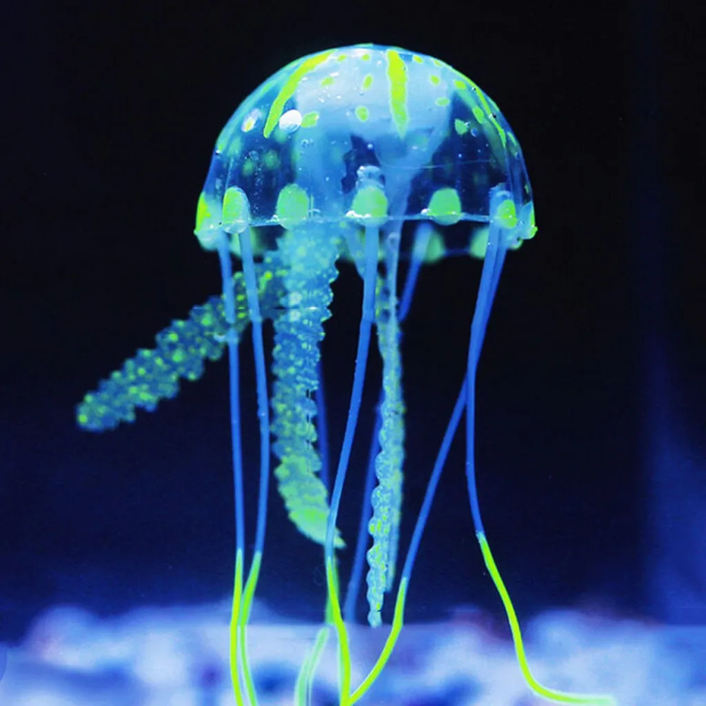 Fish Tank Decoration Fluorescent Glowing Beauty Artificial Fake Jellyfish Ornament Aquarium Underwater Ornamental | Дом и сад
