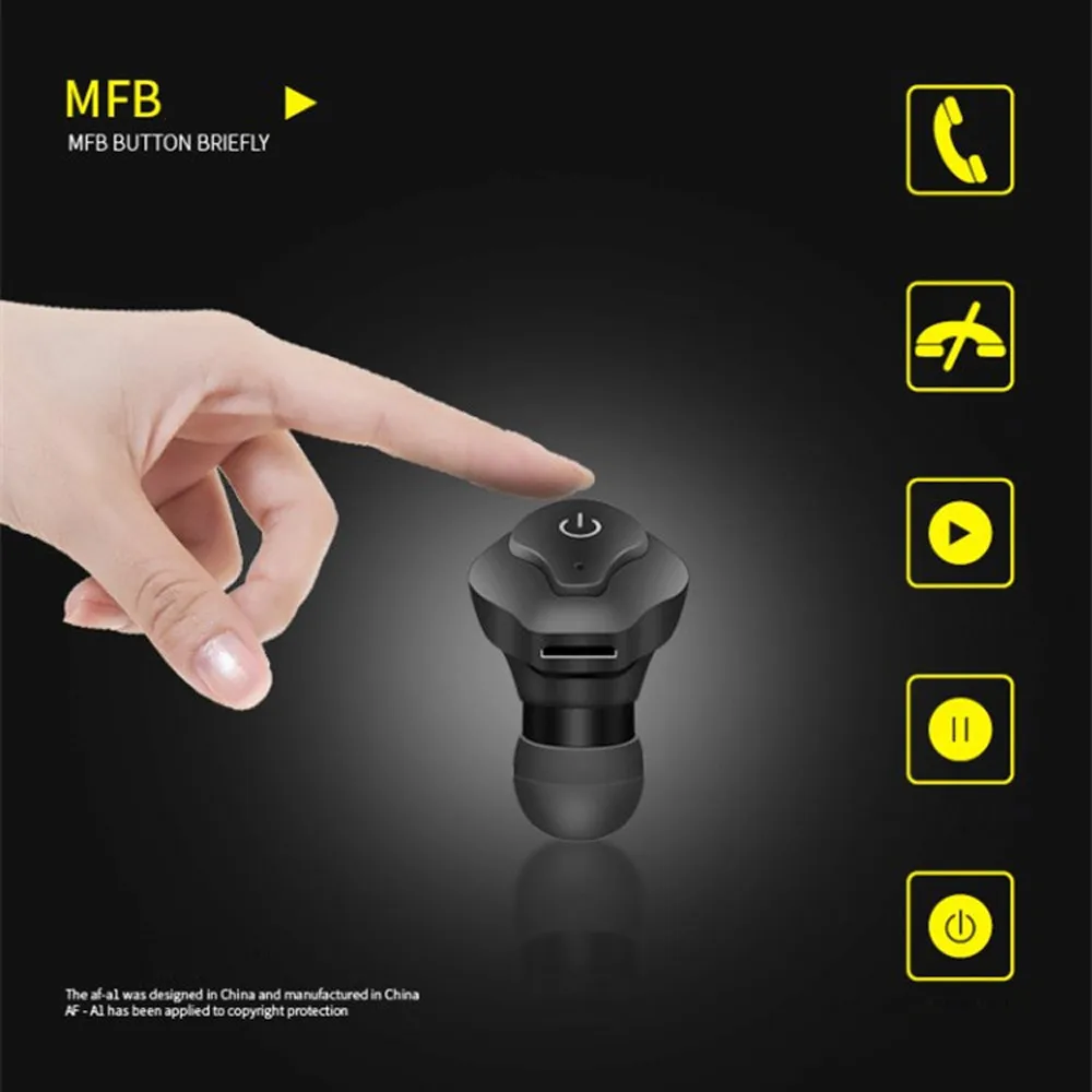 AF A1 Tws Bluetooth наушники мини беспроводные спортивные гарнитура с зарядным кабелем